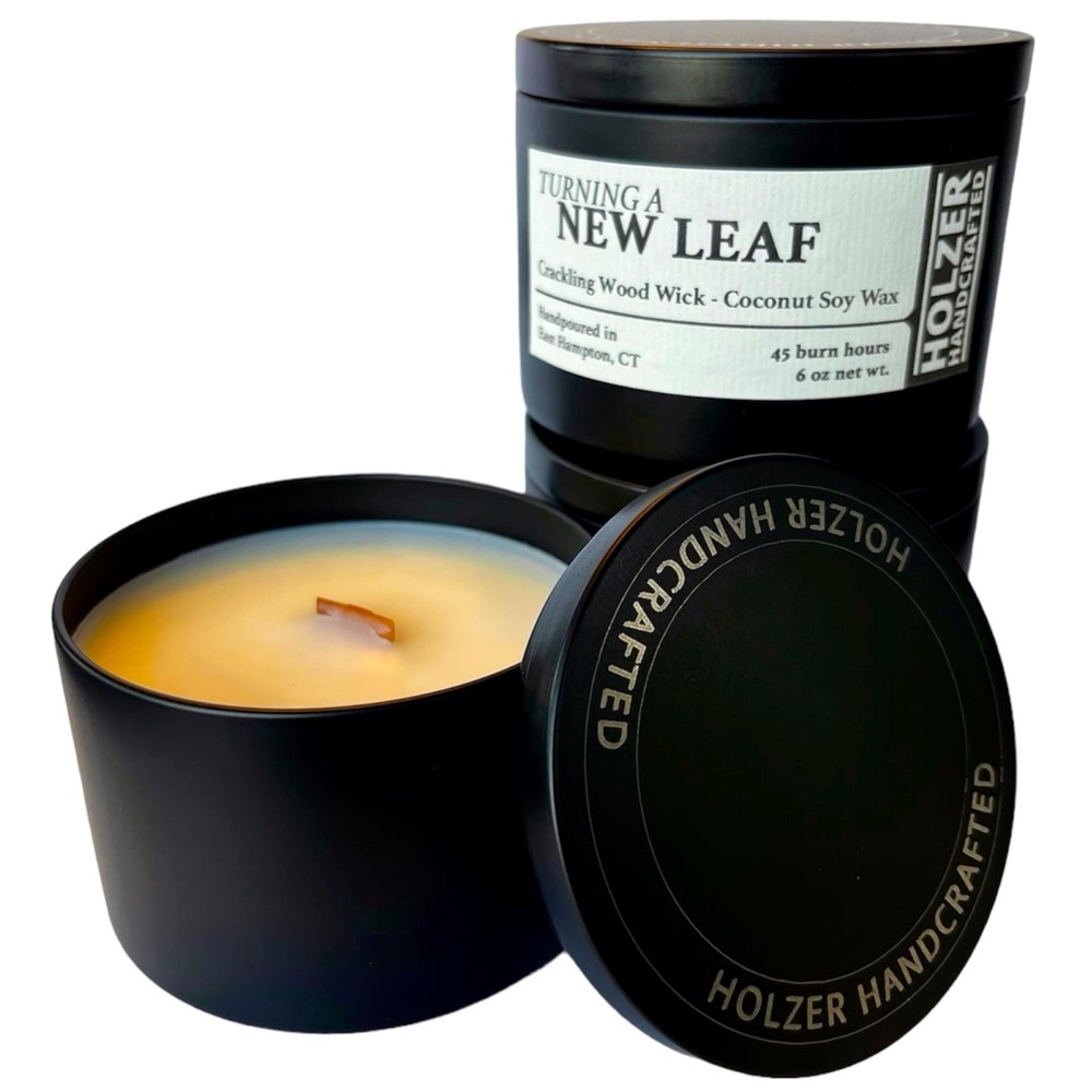 Crackling Wood Wick Scented Candle 🕯️ ~ TURNING A NEW LEAF 🍂